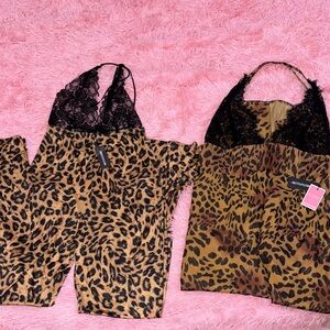 PLT Leopard Print Lace Trim jumpsuit size 16, PLT Leopard Dress size 18, nwt